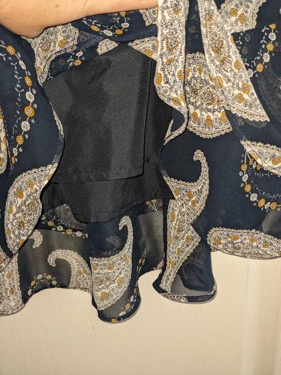 Loft Layered Paisley A-Line Skirt Sz M - Picture 4 of 6